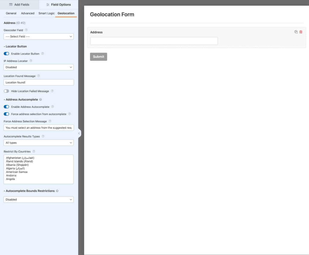 Address Field Browser Address Field - WPForms Geolocation