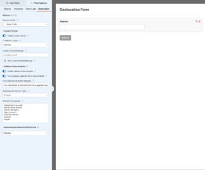 Address field options