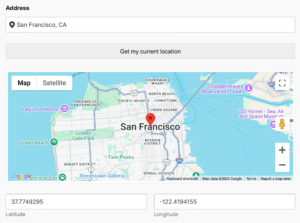 Geolocation form front-end