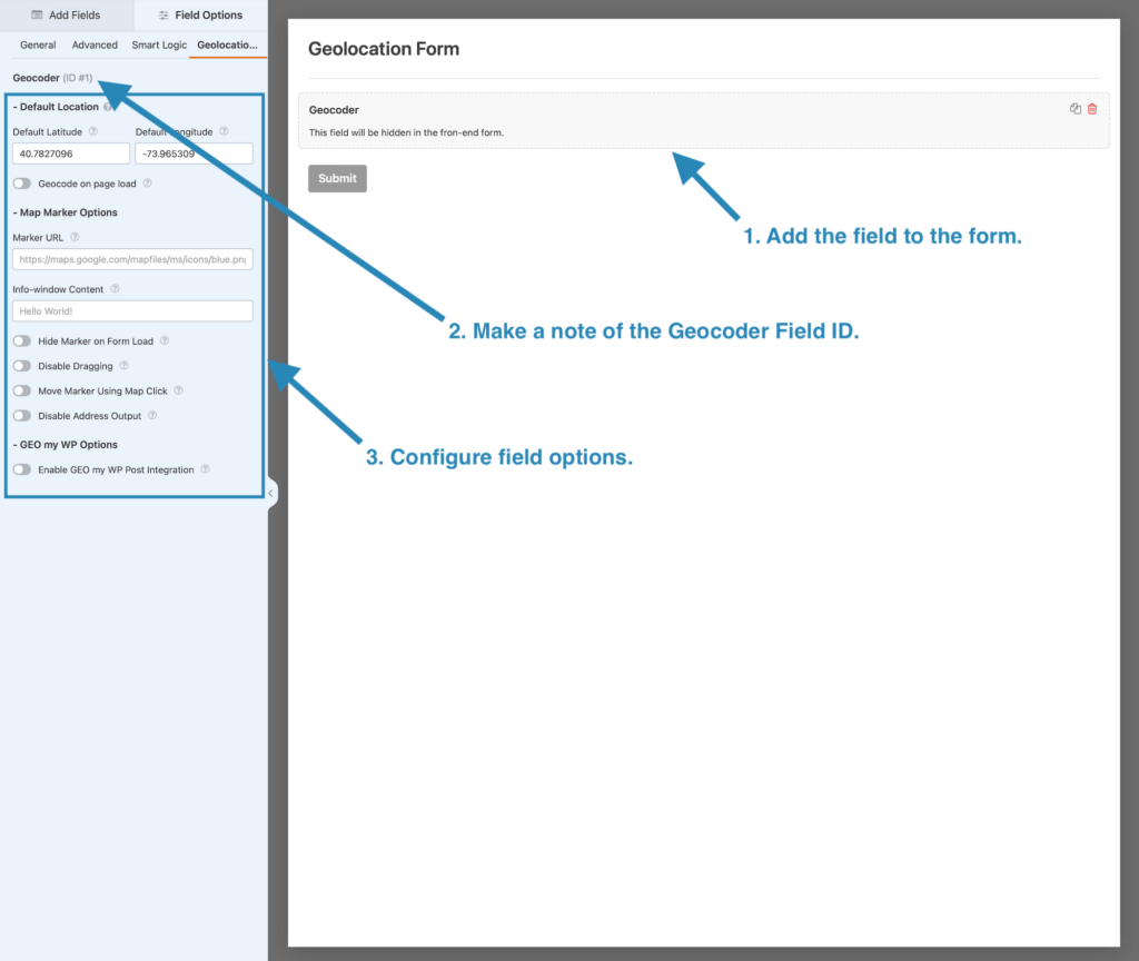 WPForms Geolocation - Geocoder Field setup steps